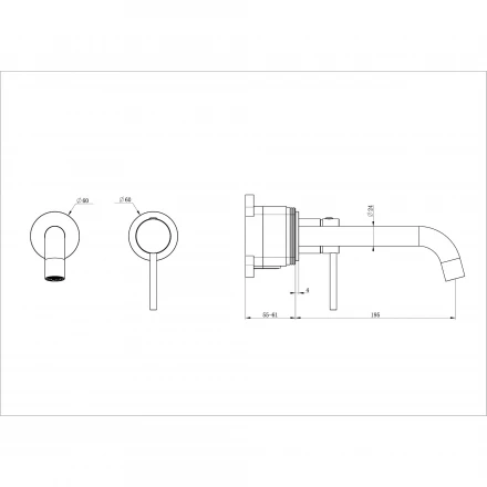 Wonzon &amp; Woghand Stick WW-88869017-MB Смеситель для раковины встраиваемый белый матовый