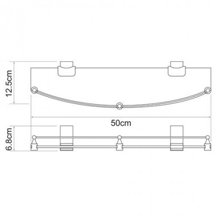 Wasserkraft Leine WHITE К-5024WHITE Полка стеклянная
