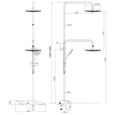 Lemark Tropic LM7003С Душевая стойка