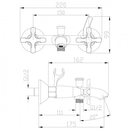 Lemark Duetto LM5712C смеситель для ванны