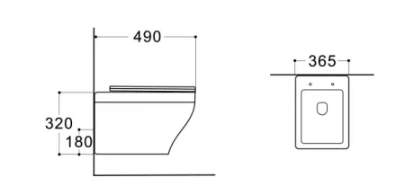 Aquatek AQ1180-00 Унитаз компакт подвесной 490x365x320