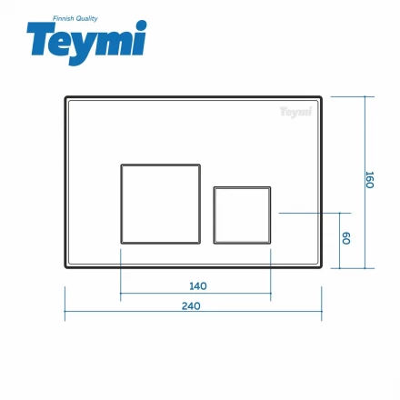 Teymi T70021WM Клавиша смыва 200x260x50