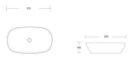 Milleau Miel MU0064-GW Раковина накладная 51x39.5x14 белый глянец
