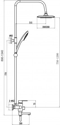 Fmark FM2402 Душевая стойка