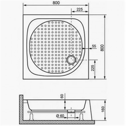 RGW LUX/TN 16180188-21 Душевой поддон квадратный 80x80