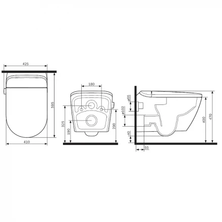 Am.pm Sensation CCC301700SC унитаз подвесной с интегрированным электронным биде TouchReel