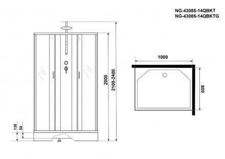 Niagara NG-43085-14QBKT душевая кабина