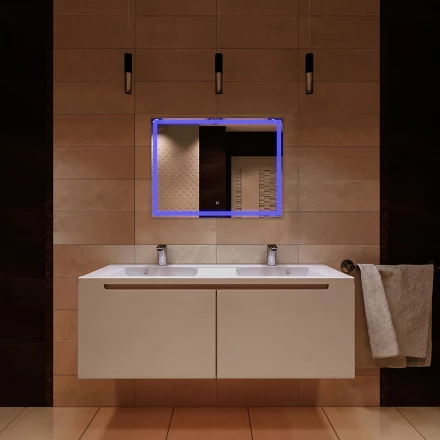 Azario Livia-RGB LED-00002638 Зеркало сенсорный выключатель с функцией диммера 800х600