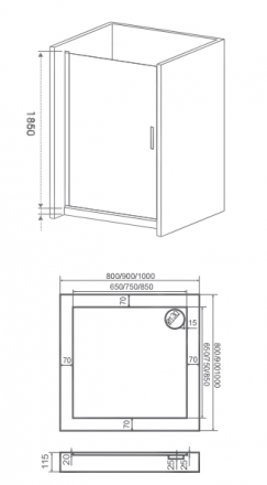Good Door Mokka DR-80-C-WE Душевая дверь