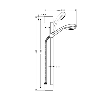 Hansgrohe Crometta 85 Multi/Unica Crometta 27767000 Душевой гарнитур 65 см