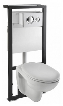 Vitra Normus 9773B003-7202 Унитаз подвесной в комплекте с инсталляцией (клавиша хром)
