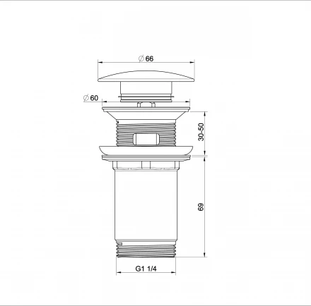 Wonzon &amp; Woghand WW-88SS09-MW Донный клапан для раковины с переливом белый матовый