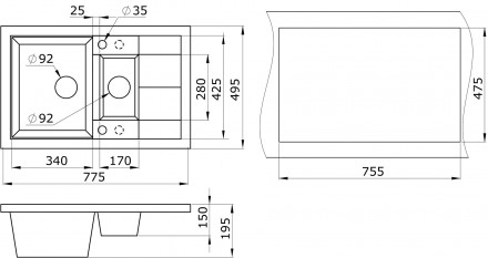 Paulmark Feste PM237850-WH кухонная мойка, белый