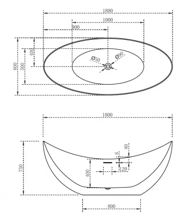 ABBER AB9333 акриловая ванна