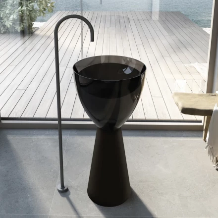 ABBER AT2703Onyx-Black раковина отдельностоящая прозрачная