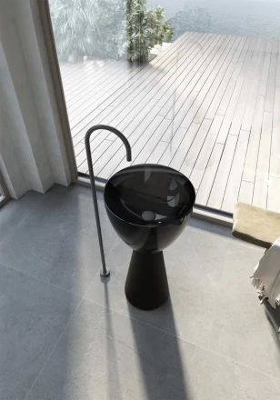 ABBER AT2703Onyx-Black раковина отдельностоящая прозрачная