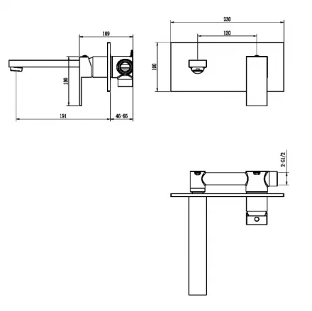 Boheme Qubic 475-BR Смеситель для раковины