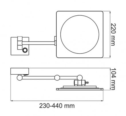 Wasserkraft K-1008 Зеркало с LED-подсветкой, 3-х кратным увеличением