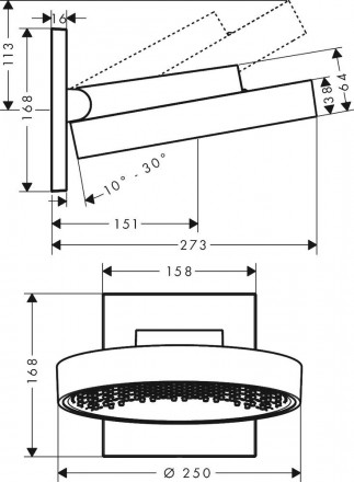 Hansgrohe Rainfinity 250 1jet 26226700 Верхний душ