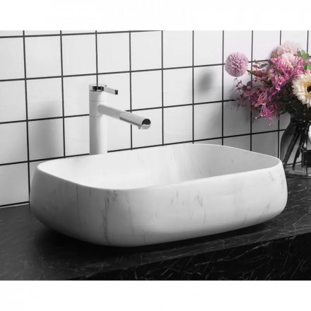 CeruttiSpa CR0086 MMW1 раковина накладная мрамор матовый белый