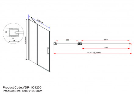 Vincea Orta VPP-1O120CL душевая дверь