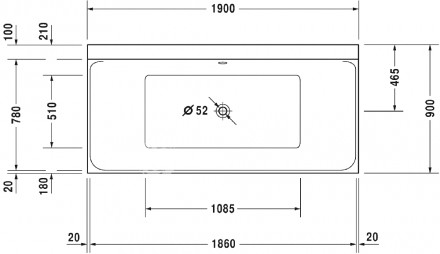 Duravit P3 Comforts 700378 Акриловая ванна 190x90