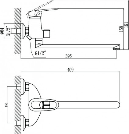 Fmark FM2204 смеситель для ванны