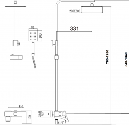 Fmark FS8645-1 Душевая стойка