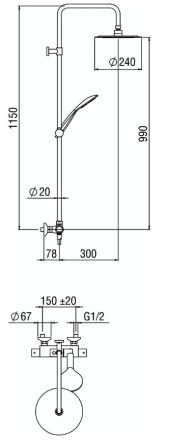 Nobili Tea TE85330/60CR душевая система с термостатом