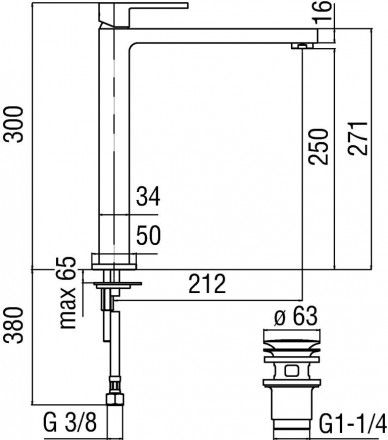 Nobili Up P94128-2CR смеситель для раковины высокий
