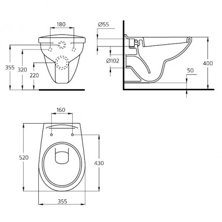 Ideal Standard W770101 CET Инсталляция с подвесным унитазом Soft Close