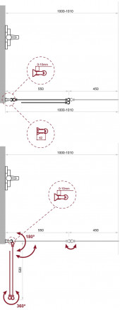 BelBagno UNO-V-2-100/150-P-Cr-R душевая душевая шторка на ванну