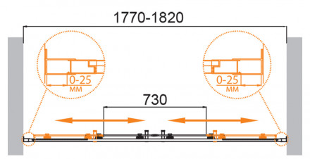 CEZARES VERONA-W-B-12-100-C-Cr душевая дверь