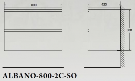 Belbagno ALBANO-800-2C-SO-BL Тумба под раковину