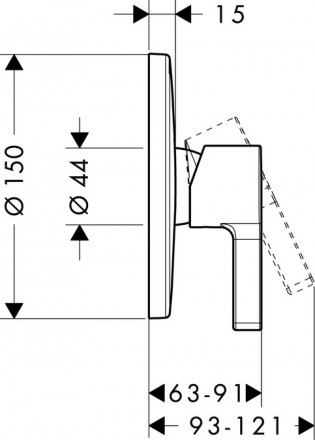 Hansgrohe Metris S 31665000 смеситель для душа (внешняя часть)