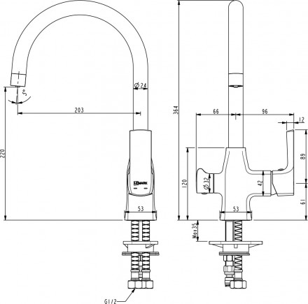 Lemark URSUS LM7261BL смеситель для кухни