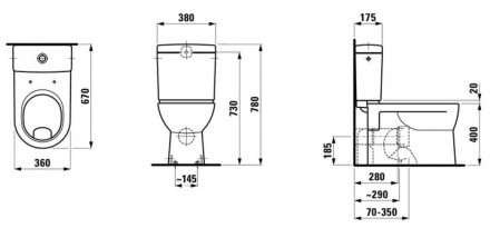 Laufen Pro 8.2495.9.000.000.1 Напольный унитаз с полочкой (чаша)