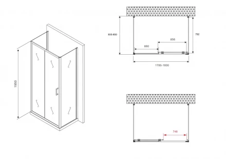 ABBER Sonnenstrand AG04090B-S80B душевой уголок