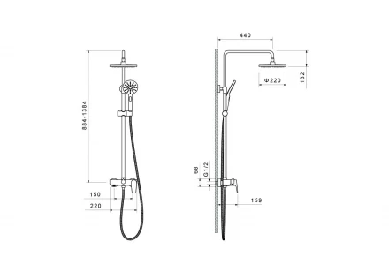 AQUATEK БЕТТА AQ2140CR душевая система
