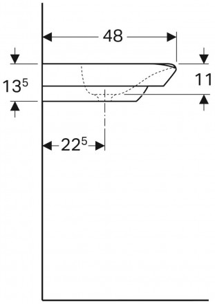 Geberit myDay 135430600 Раковина 130x48