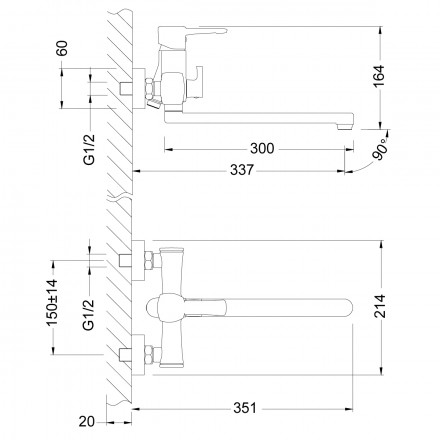Lemark Evitta LM0551C смеситель для ванны и душа