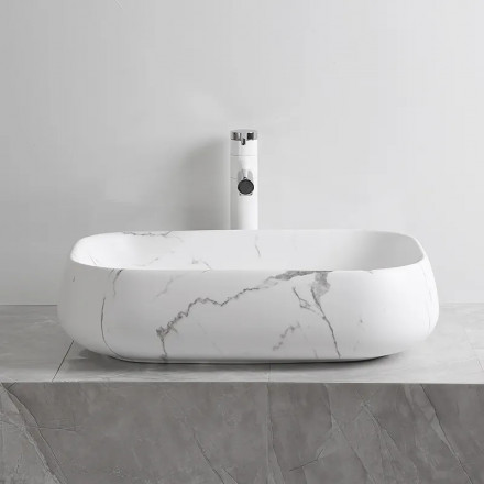 CeruttiSpa CR0086 MMW2 раковина накладная мрамор матовый белый