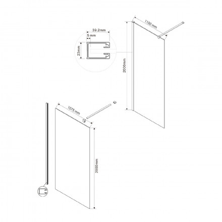 Vincea Walk in VSW-1H110CL душевая перегородка