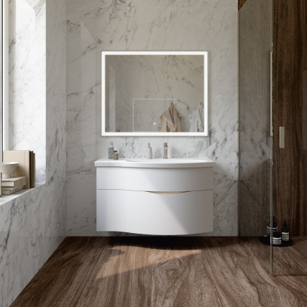 Kerama Marazzi Riva 100 раковина левая, белая глянцевая