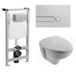 Jacob Delafon Set PATIO RIMLES E21740-RU унитаз подвесной в комплекте с инсталляцией 