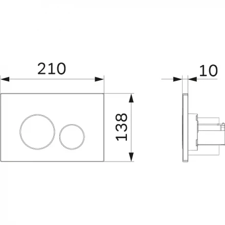 AM.PM I049001 Pro L, клавиша для инсталляции пневматическая, пластик, белый