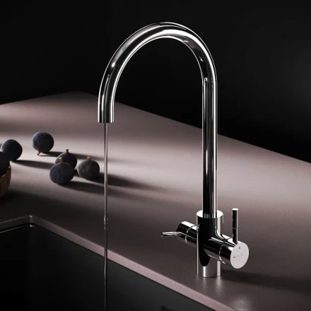 AM.PM X-Joy S F85B07700 Смеситель для кухни с С-изливом с каналом для питьевой воды хром