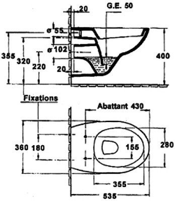 Jacob Delafon Patio E4187-00 подвесной унитаз (чаша)