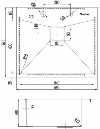Omoikiri Akisame 59-LG мойка 590x510 светлое золото