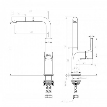 Lemark URSUS LM7205BLR смеситель для кухни